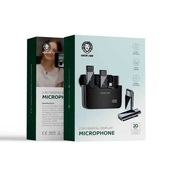 میکروفن بی سیم گرین لاین مدل 2in1 DIGITAL DISPLAY LITHTNING