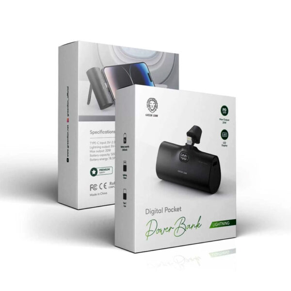 پاوربانک و استند 5000 گرین لاین با پورت لایتنینگ Green Lion Pocket Power Bank